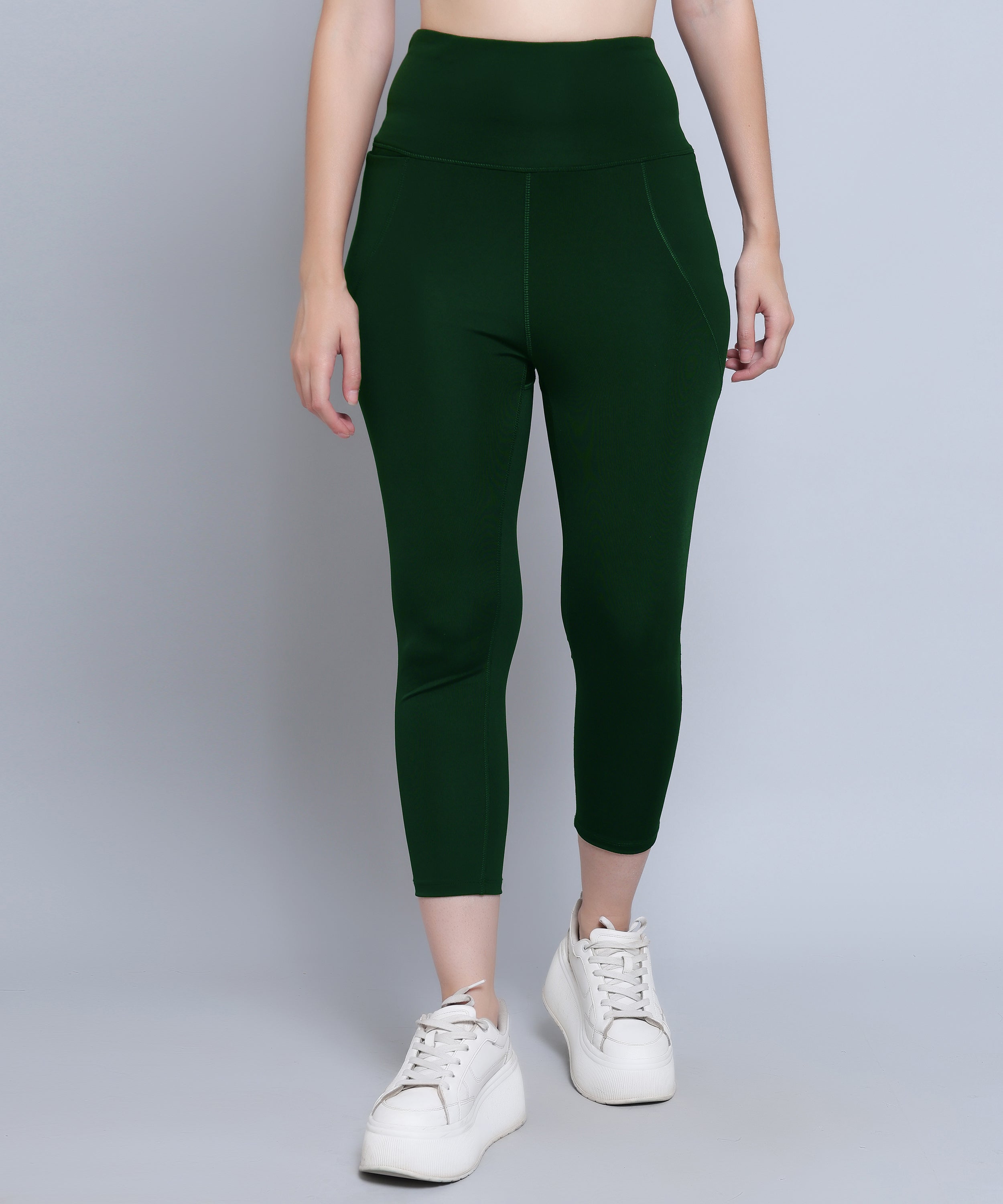 Megaska Dry Fit Active Gym Leggings with Pockets for Women, High Waisted Tummy Control Workout Yoga Track Pants_BottleGreen