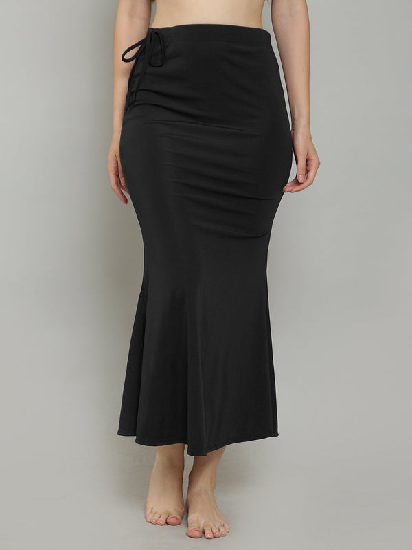 MEGASKA MEGASKA Women Lycra Seamless Fishcut Petticoat Skirt Saree Shapwear_Black Saree Shapewears | High-Quality Activewear