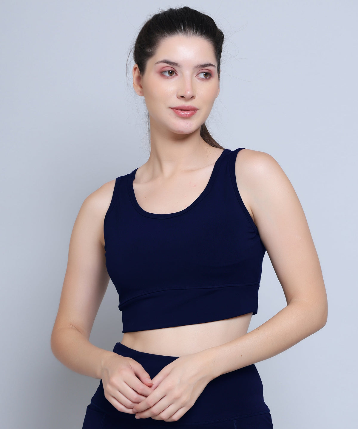 MEGASKA Megaska Women's Dry Fit Padded Wirefree Full Coverage Sports Bra for Gym, Yoga, and Everyday Wear_NavyBlue | High-Quality Activewear