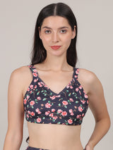 Swim Bra Bikini Top Quick Dry Printed Removable Padded Swimwear Tops