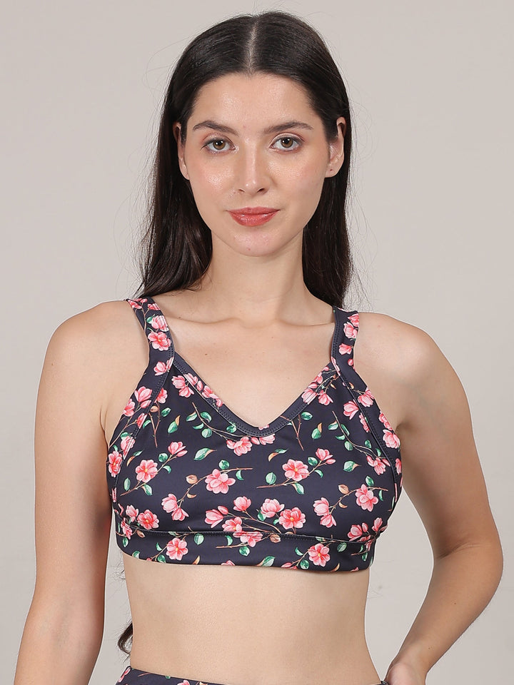 Swim Bra Bikini Top Quick Dry Printed Removable Padded Swimwear Tops