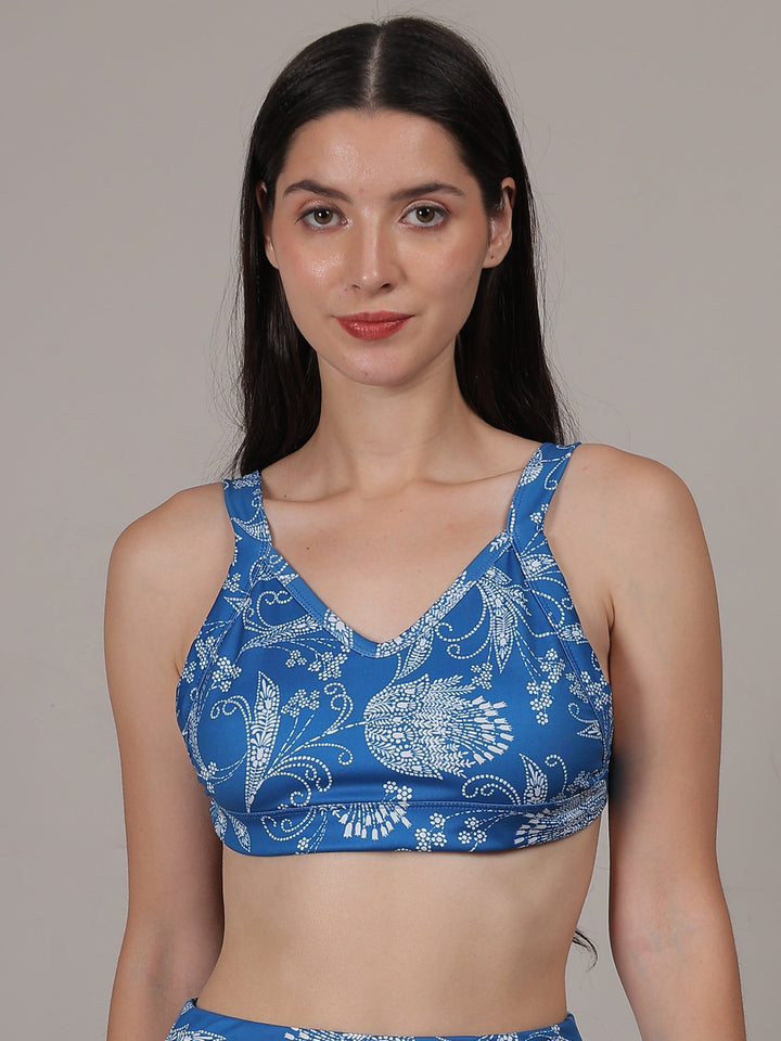 Swim Bra Bikini Top Quick Dry Printed Removable Padded Swimwear Tops