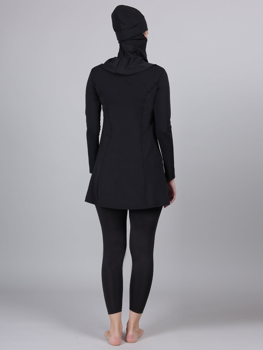 MEGASKA MEGASKA Women 3 Piece Modest Muslim Swimwear Islamic Full Coverage Long Sleeve Removable Chest Pads Swim Hijab Cap Swimming Costume Burkini Swimsuit_Black Swimwears | High-Quality Activewear
