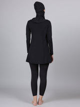 MEGASKA MEGASKA Women 3 Piece Modest Muslim Swimwear Islamic Full Coverage Long Sleeve Removable Chest Pads Swim Hijab Cap Swimming Costume Burkini Swimsuit_Black Swimwears | High-Quality Activewear
