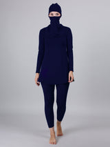 3 Piece Modest Muslim Burkini Ruffle Full Coverage Long Sleeve Removable Chest Pads Swim Hijab Swimsuit