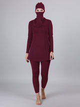 3 Piece Modest Muslim Burkini Ruffle Full Coverage Long Sleeve Removable Chest Pads Swim Hijab Swimsuit