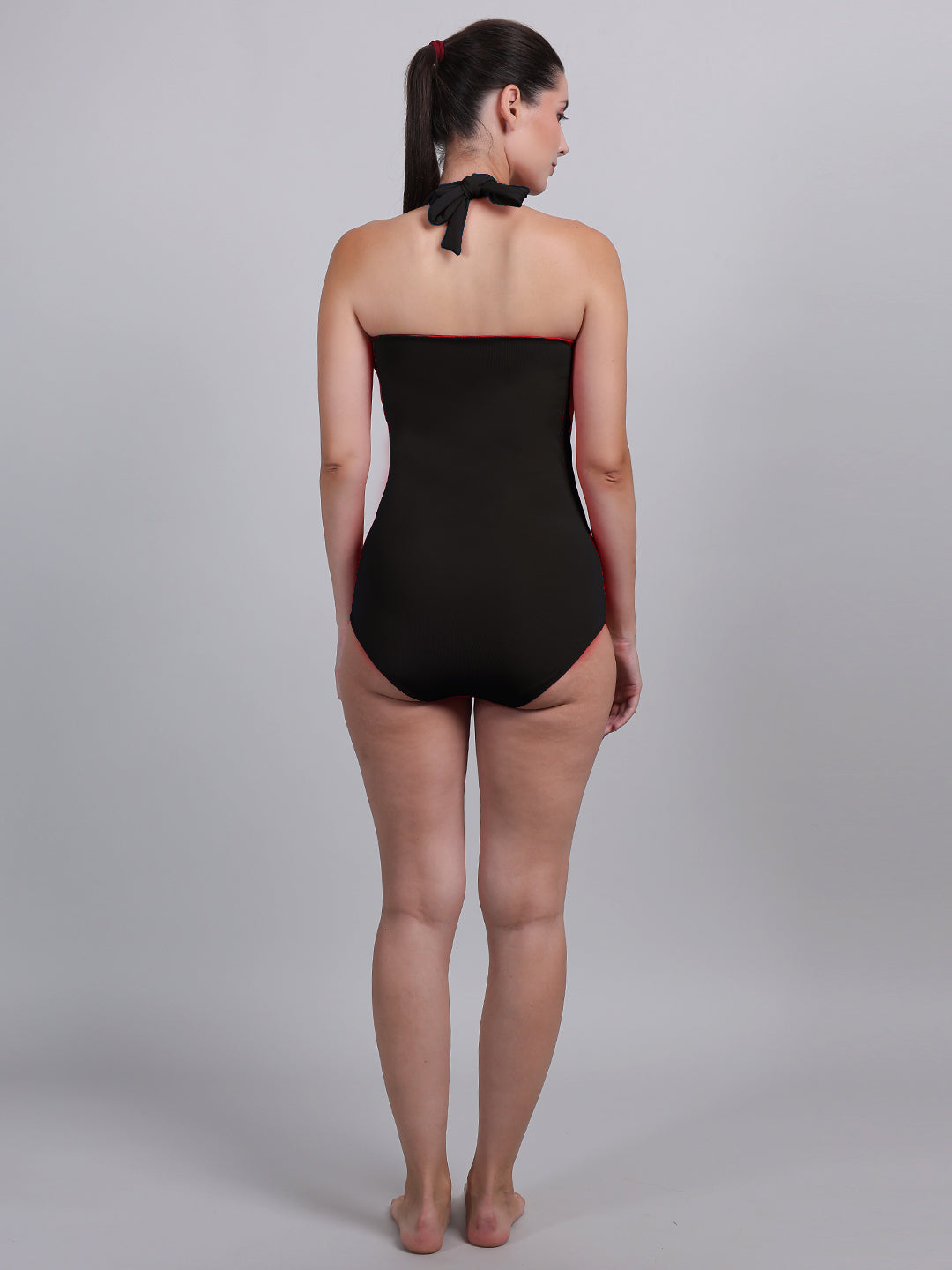 MEGASKA MEGASKA Tummy Control Ruched Halter Neck One Piece Slimming Vintage Retro Monokini Swimsuit Swimming Costume Swimwear_Red Swimwears | High-Quality Activewear