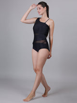 MEGASKA MEGASKA One Shoulder One Piece Swimsuits Full Coverage Cutout Mesh Swimming Costume Tummy Control Monokini Swimwear for Women_Black Swimwears | High-Quality Activewear