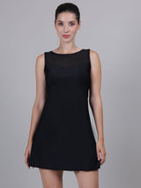 Tummy Control One Piece with Removable Chest Pads Attached Inner Short Vintage Frock Style Swimsuit