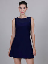 Tummy Control One Piece with Removable Chest Pads Attached Inner Short Vintage Frock Style Swimsuit