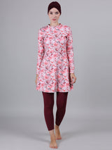 3 Pc Printed Modest Burkini Muslim Swimsuit Full Coverage With  Hijab