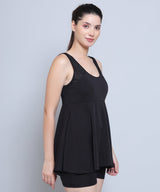 MEGASKA Megaska Lycra Frock Style Short Attached Padded One Piece Swimming Costume_Black Swimwears | High-Quality Activewear
