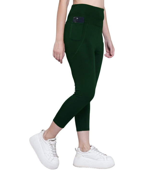 MEGASKA Megaska Dry Fit Active Gym Leggings with Pockets for Women, High Waisted Tummy Control Workout Yoga Track Pants_BottleGreen Yoga Pants | High-Quality Activewear