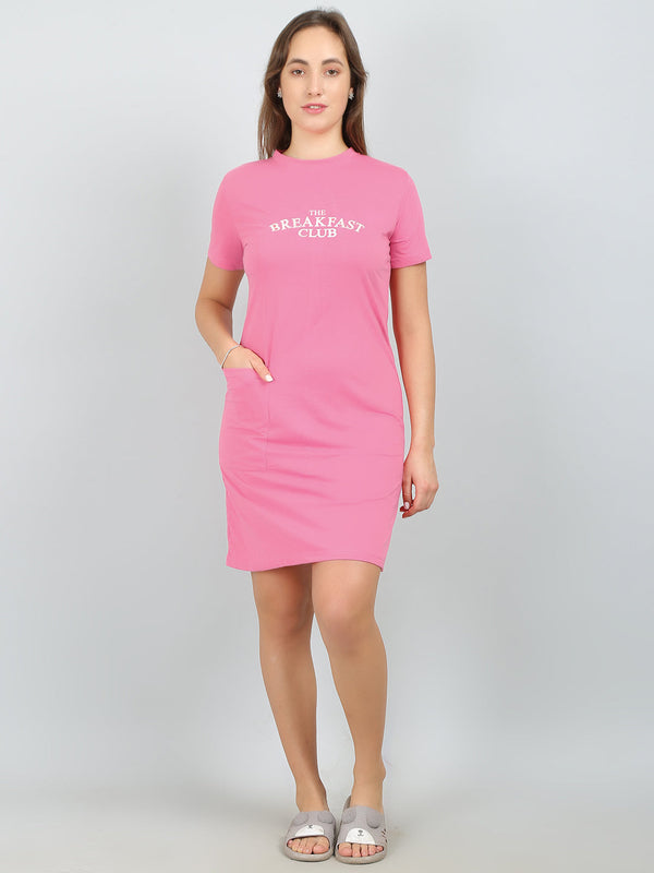 MEGASKA MEGASKA Women's Cotton Printed Long Sleep Tee_Pink | High-Quality Activewear