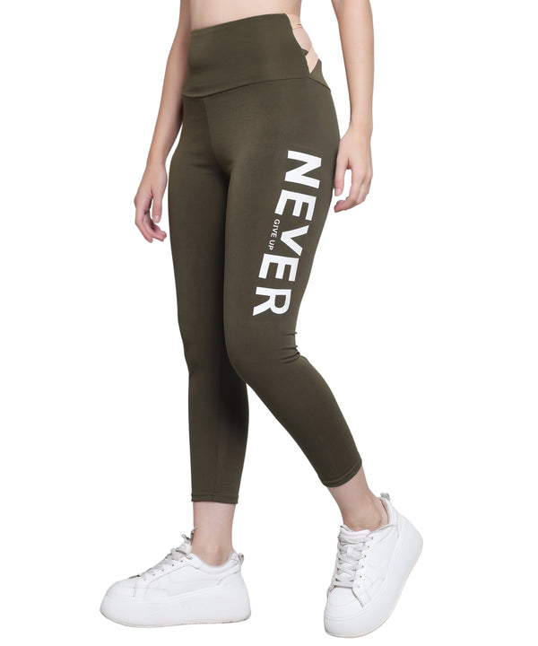 MEGASKA Megaska Dry Fit Color Block Athletics Workout Yoga track Pants for Women_GreenBeige Yoga Pants | High-Quality Activewear