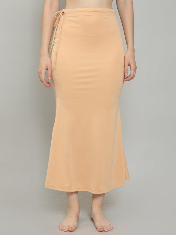 MEGASKA MEGASKA Women Lycra Seamless Fishcut Petticoat Skirt Saree Shapwear_Beige Saree Shapewears | High-Quality Activewear
